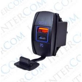 IC-266C-4 MARİN TİP İKİLİ USB 3.0 + TYPE-C SOKET